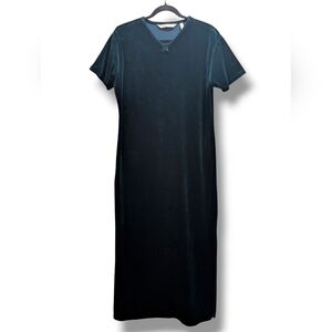 Victoria's Secret Country 90's Dark Green Velvet Velour V-neck Long Nightgown- M